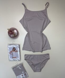 Alternative view of Bustier+bas H - coton - " Beige foncé  "