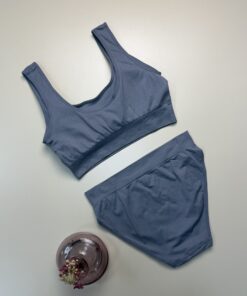 Alternative view of Ensemble 2 pcs Tress " Bleu gris "