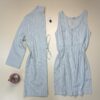 Ensemble nuisette peignoir 100% coton " Bleu " - TRESS -