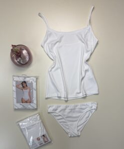 Alternative view of Tricot de peau + bas " Blanc " - H -