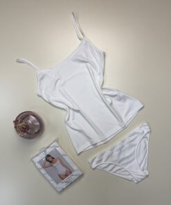 Tricot de peau + bas " Blanc " - H -