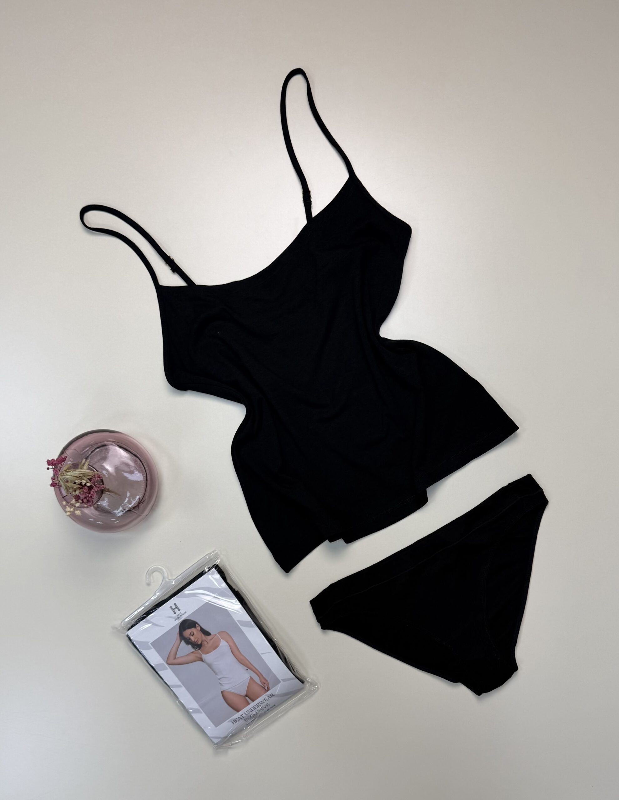 Tricot de peau + bas " Noir " - H -