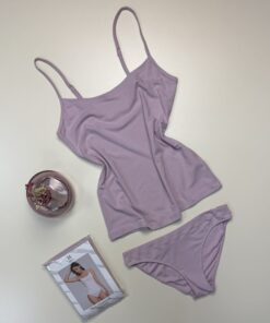 Tricot de peau + bas " Rose " - H -