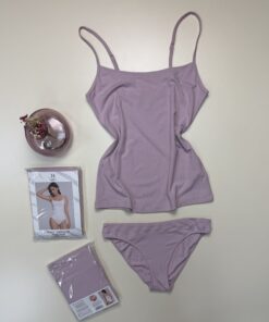 Alternative view of Tricot de peau + bas " Rose " - H -