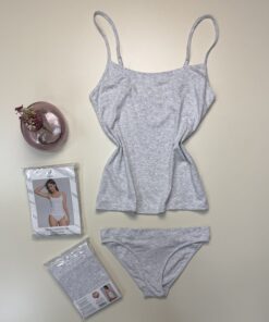 Alternative view of Tricot de peau + bas " Gris " - H -