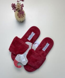 Pantoufle ouverte fourrure " Rouge "- Primark