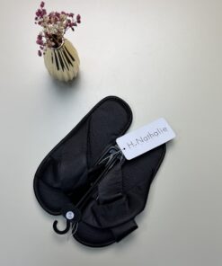 Pantoufle croisé en satin " Noir"