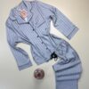 Pyjama boutonnée en satin -H- " bleu "