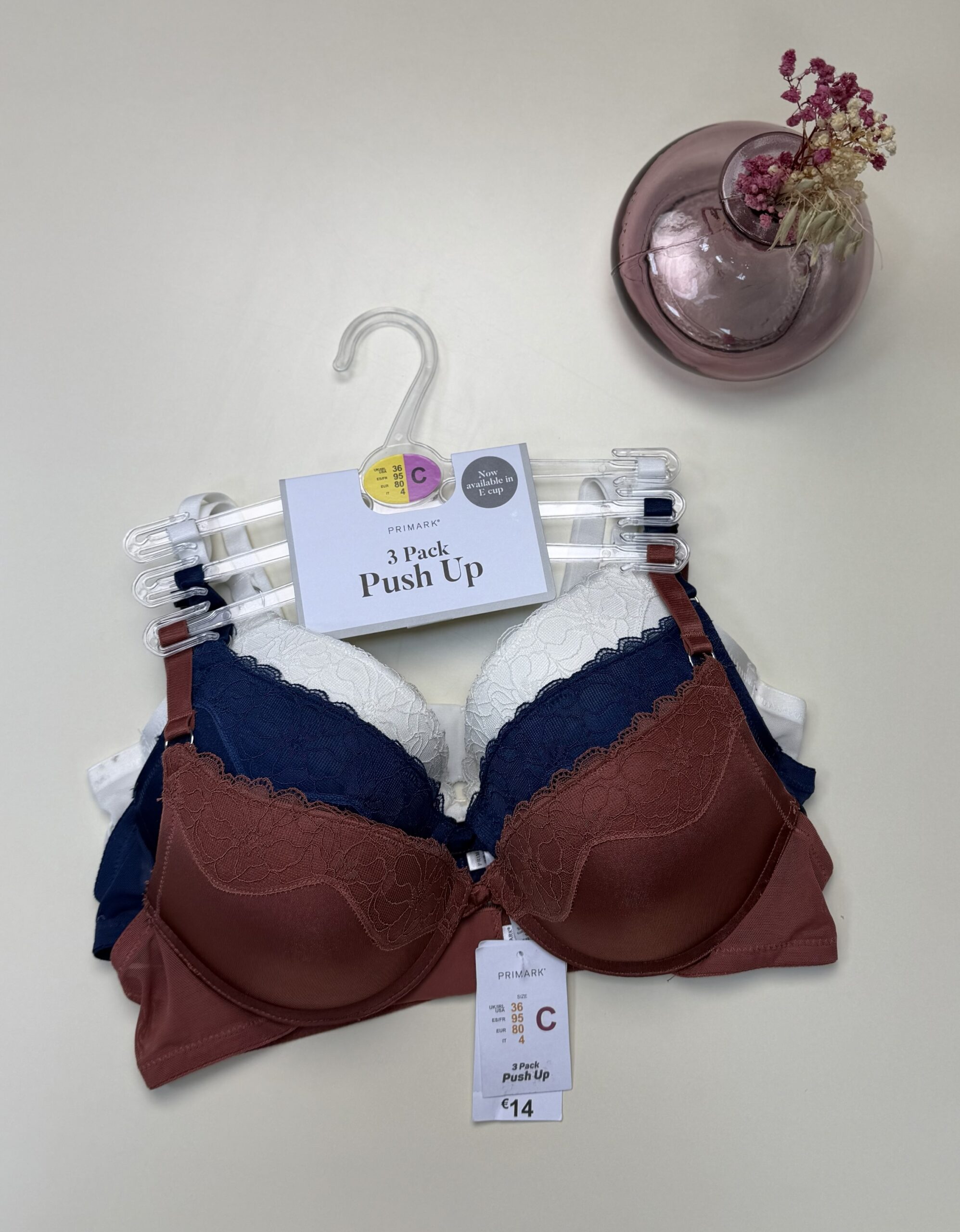 Pack de 3 soutiens gorge PRIMARK push up " Bleu, Blanc, Brique " – Image 4