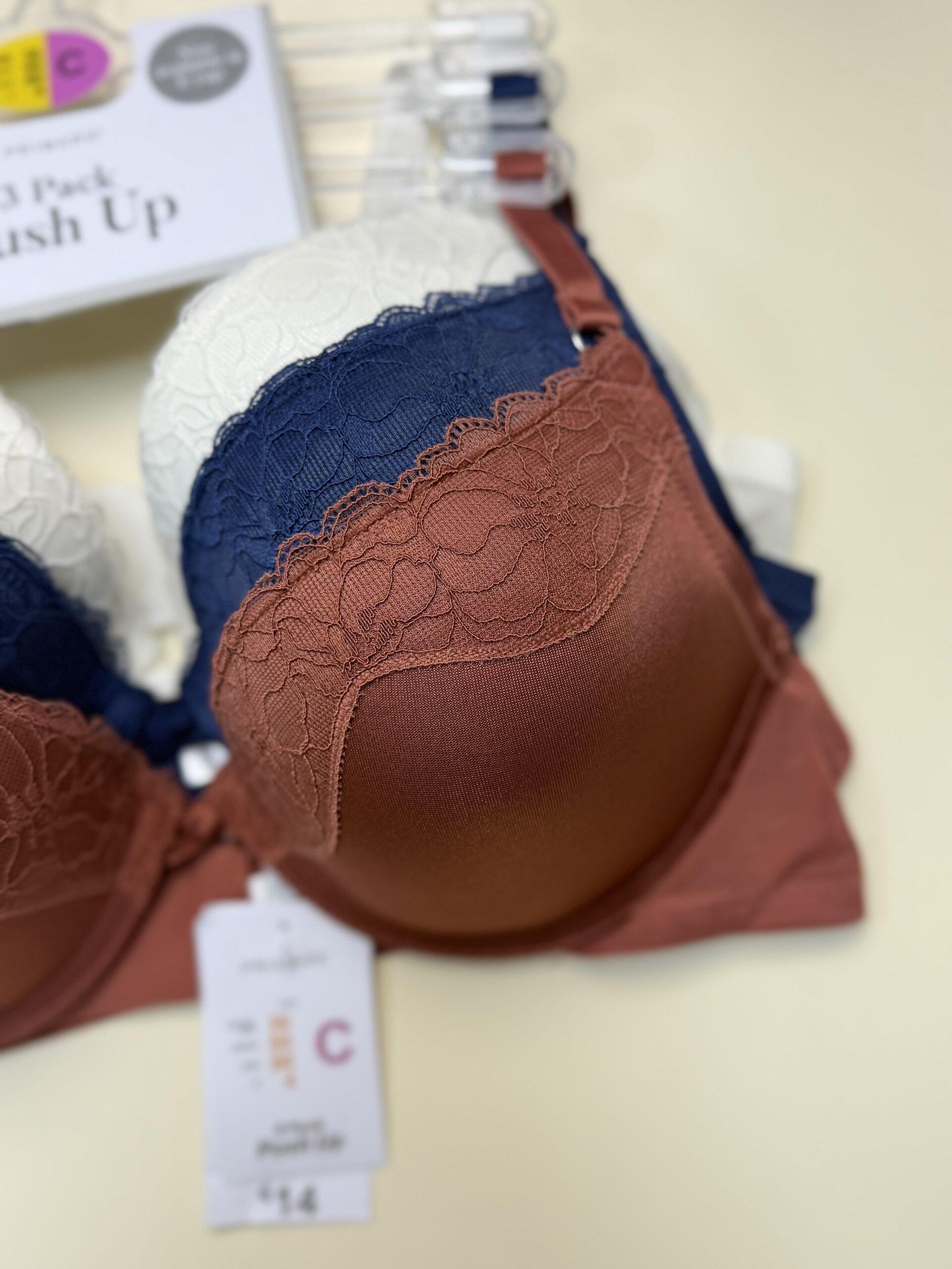 Pack de 3 soutiens gorge PRIMARK push up " Bleu, Blanc, Brique " – Image 6