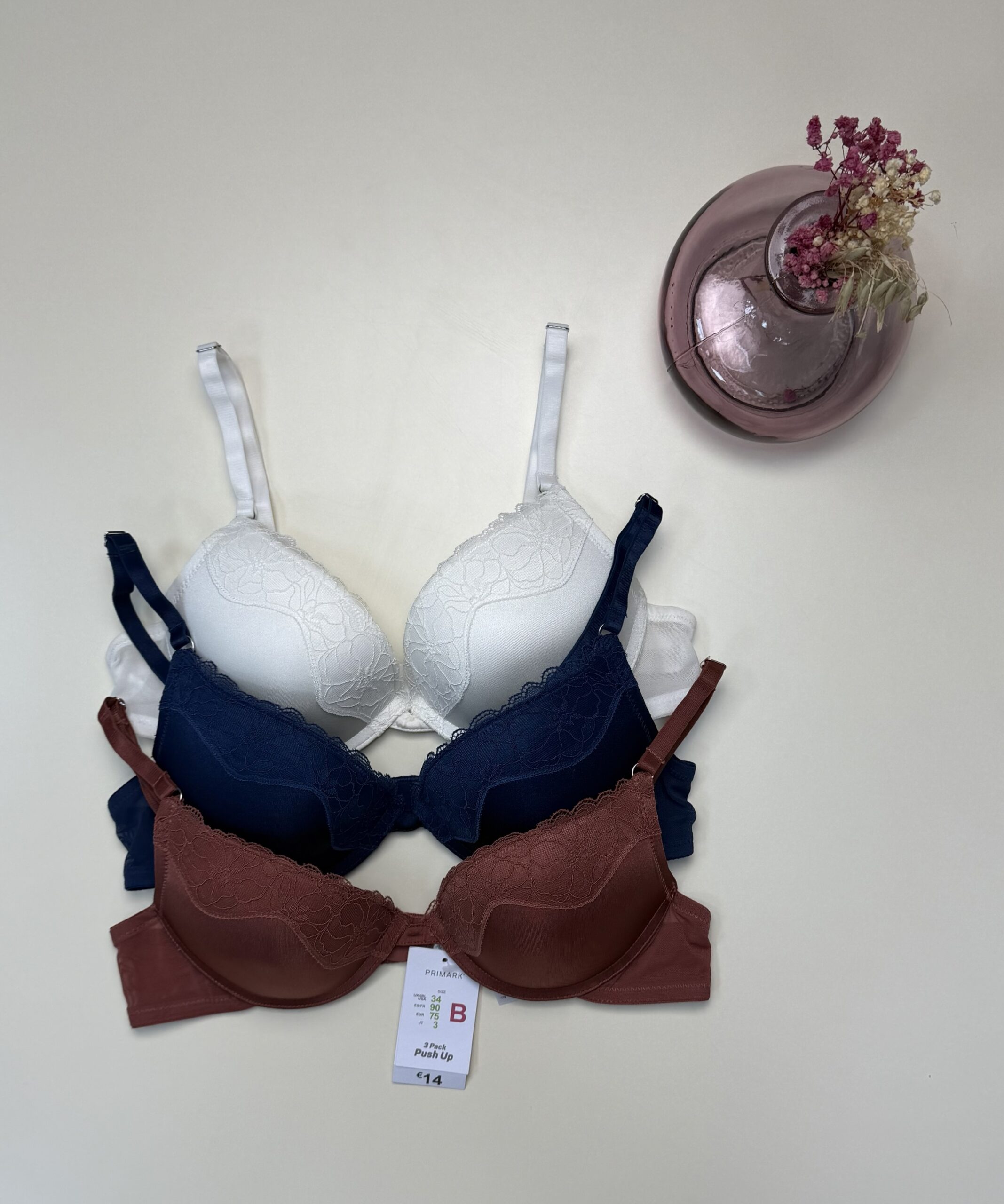 Pack de 3 soutiens gorge PRIMARK push up " Bleu, Blanc, Brique " – Image 5