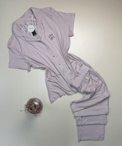 Pyjama pantalon boutonné demi manche " Rose "