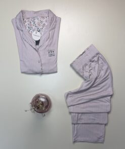 Alternative view of Pyjama pantalon boutonné demi manche " Rose "