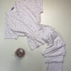 Pyjama boutonné pantalon demi manche " Rose à rayures " - TRESS -