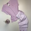 Pyjama pantalon haut demi manche en coton " Rose "