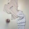 Pyjama demi manche en Coton " Beige " - TRESS -