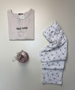 Alternative view of Pyjama demi manche en Coton " Beige "