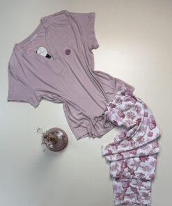 Pyjama pantalon demi manche " Rose "