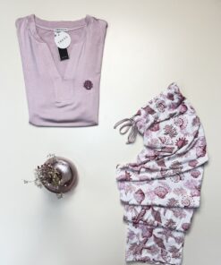 Alternative view of Pyjama pantalon demi manche " Rose "