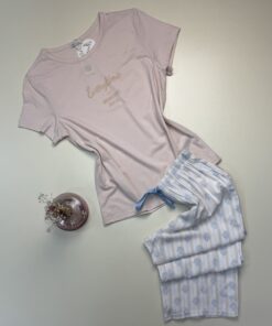Pyjama pantacourt " rose clair " - TRESS -