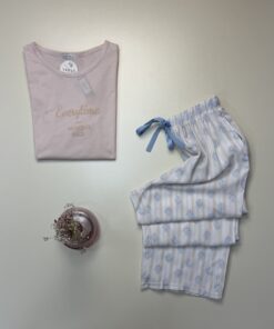 Alternative view of Pyjama pantacourt " rose clair  " - TRESS -