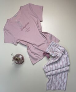 Pyjama pantacourt " bois de Rose " - TRESS -