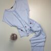 Pyjama pantalon haut demi manche en Coton " Bleu " - TRESS -