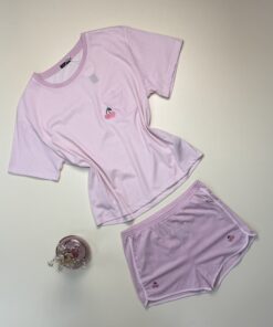Alternative view of Pyjama short en Coton " Rose " - TRESS -