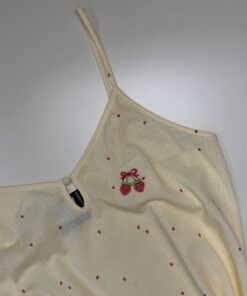 Alternative view of Nuisette en Coton " Jaune à rayures "