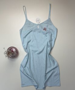 Alternative view of Nuisette en Coton " Bleu vert à rayures "