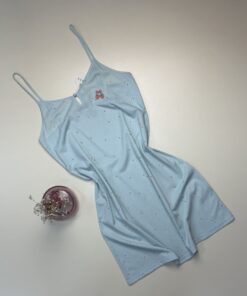 Nuisette en Coton " Bleu vert à rayures "