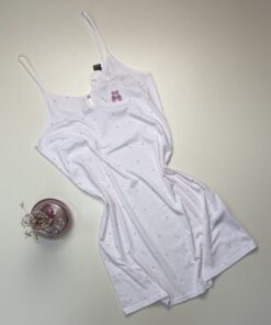 Nuisette en Coton " Rose à rayures "