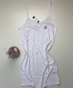 Alternative view of Nuisette en Coton " Rose à rayures "