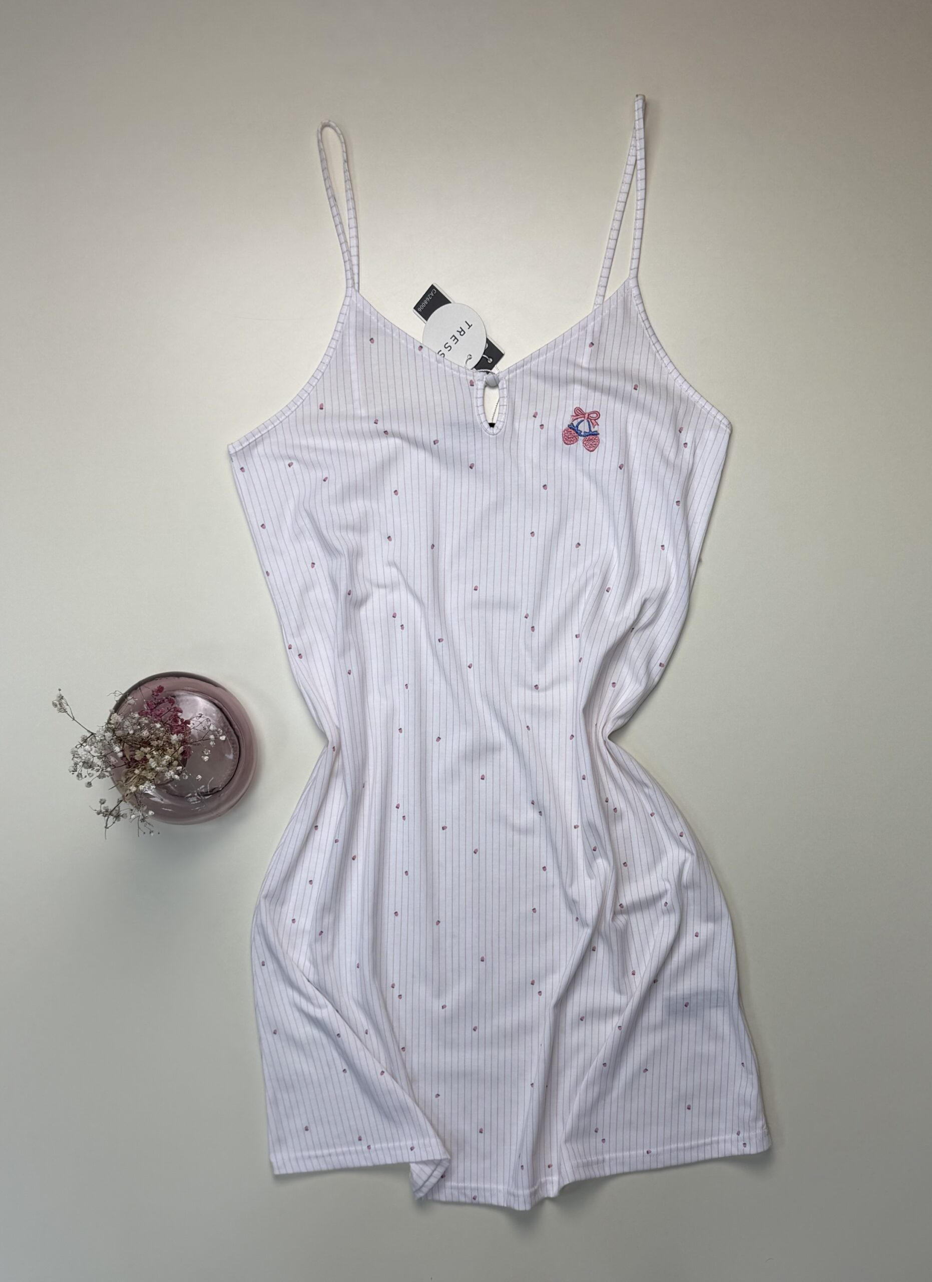 Nuisette en Coton " Rose à rayures " – Image 2