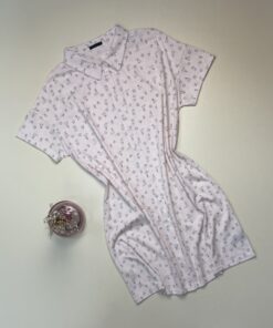 Chemise de nuit boutonnée " Rose à rayures "