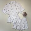 Pyjama short boutonné " Coeur bois de rose "