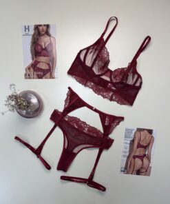 Body - H - en dentelle " Rouge "