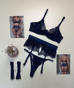 Body - H - en dentelle " Bleu nuit "