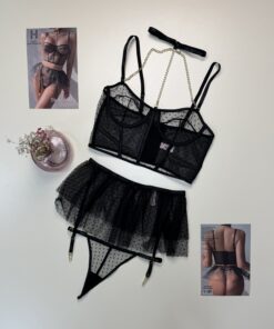 Body - H - en dentelle " Noir "