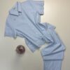 Pyjama boutonnée haut demi manche 100% Coton "Bleu a rayures" - TRESS -