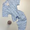Pyjama boutonnée haut demi manche "Bleu à motif" - TRESS -
