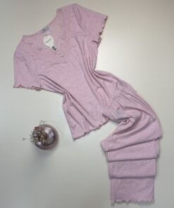Pyjama pantalon demi manche "Rose" - TRESS -