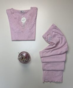 Alternative view of Pyjama pantalon demi manche "Rose" - TRESS -