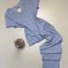 Pyjama pantalon demi manche "Bleu" - TRESS -