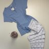 Pyjama pantalon haut demi manche "Bleu" - TRESS -