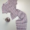 Pyjama pantalon haut demi manche " Rose à fleurs " - TRESS -