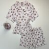 Pyjama short  "Beige à motif" - TRESS -