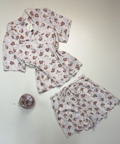 Alternative view of Pyjama short  "Beige à motif" - TRESS -