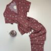 Pyjama boutonné haut demi manche pantalon " Bois de rose " - TRESS -