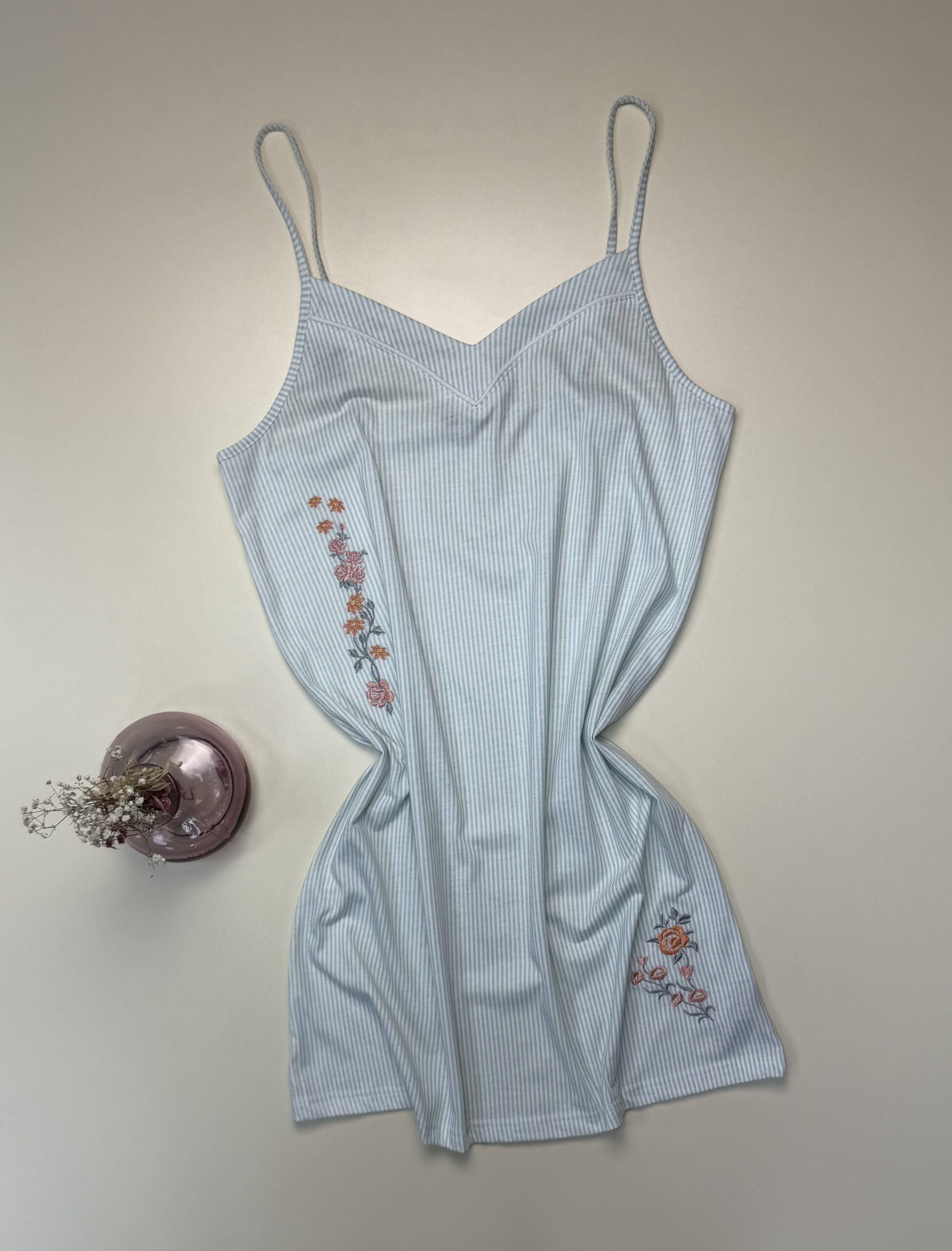 Nuisette en Coton "Vert à rayures" – Image 2